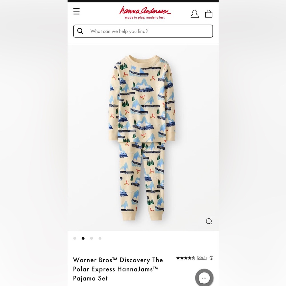 Hanna Andersson Train Print Pajamas - Cream and Blue